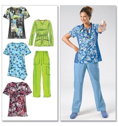 6473 MCCALLS PULLOVER SS-LS DRAWSTRING TOP,  PANTS PATTERN 8-16 or 18w-24w Choice UNCUT